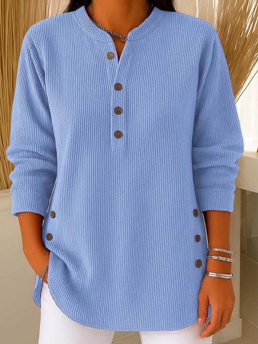 Women's Knit Pullover – Button Accents