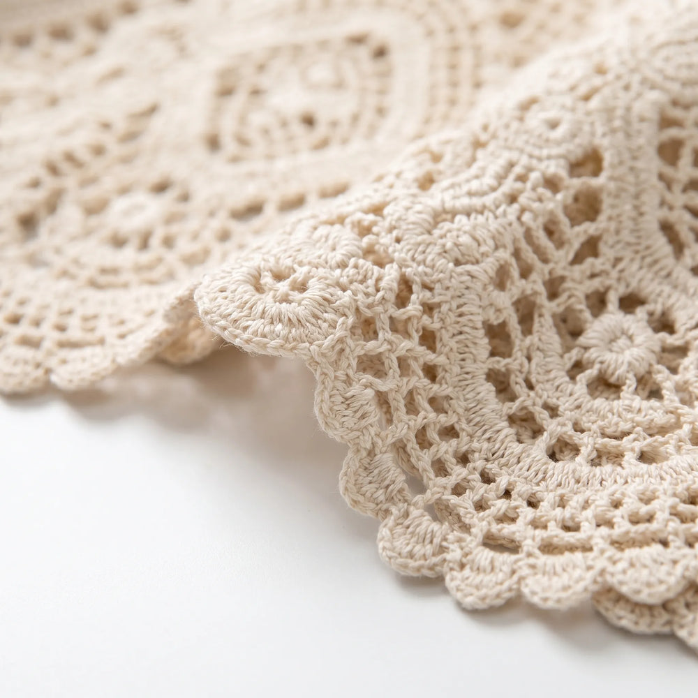 Open-Front Crochet-Style Cardigan - Margie