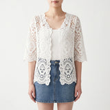 Open-Front Crochet-Style Cardigan - Margie