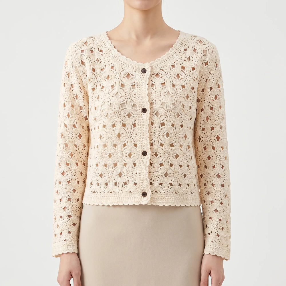 Openwork Crochet Cardigan - Lorena
