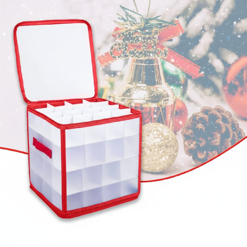 Ornament Storage Box Clear Plastic Christmas Decoration Organizer