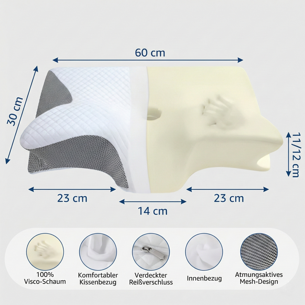 Optimized Product Title: "Nackenstützkissen für Erholsamen Schlaf – Ergonomisches Kissen gegen Nackenschmerzen, Ideal für Rücken- und Seitenschläfer" 

This title includes relevant keywords while clearly conveying the product's benefits and target audienc