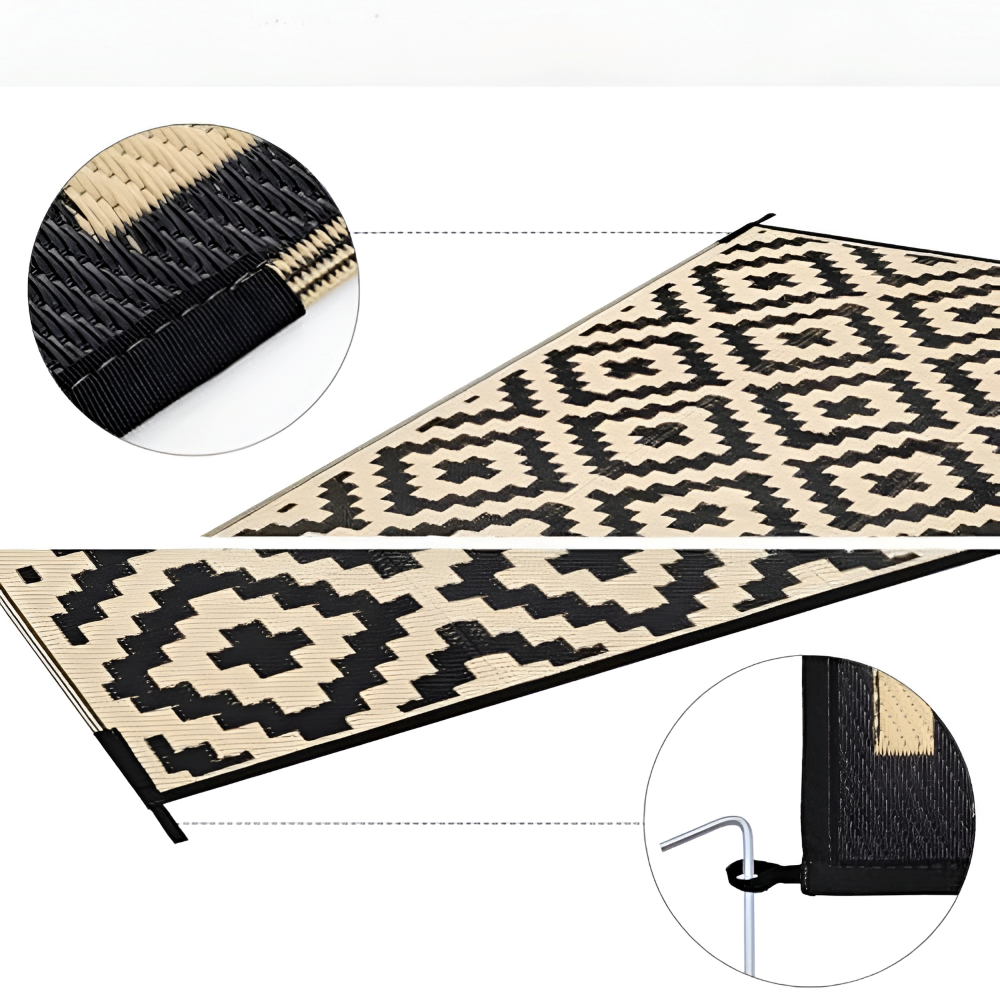 Reversible Outdoor Rug – Non-Slip, UV-Resistant Polypropylene & Water-Repellent