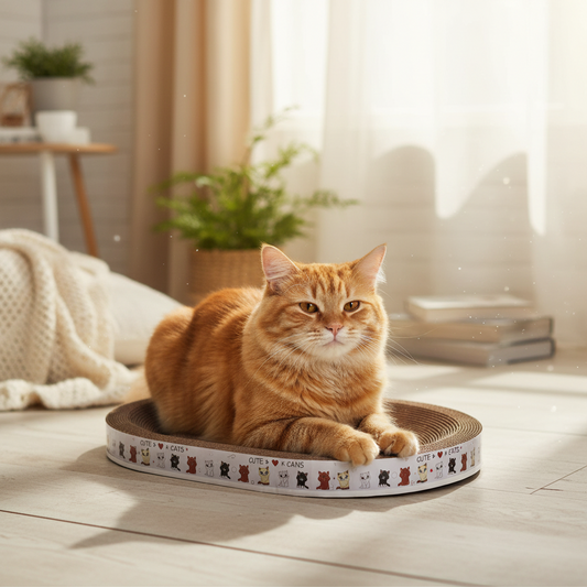 Cardboard Cat Scratcher – Round Shape, Scratching Bed & Lounge Design