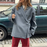 Oversized Women's Blazer with Clean Silhouette - Alexia - 5