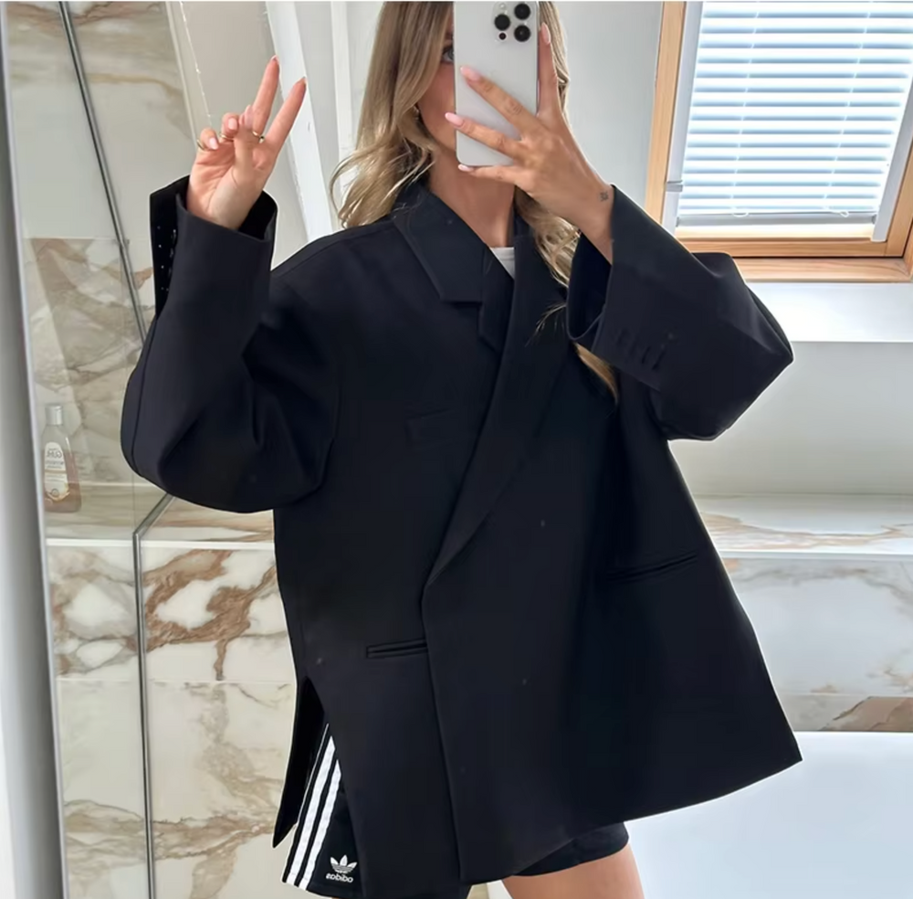 Oversized Women's Blazer with Clean Silhouette - Alexia - 6