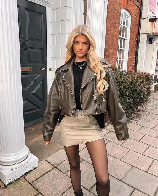 Oversized Vintage Biker Jacket – Jane