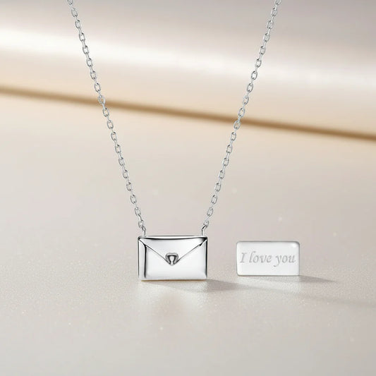 Love Letter Envelope Necklace – Copper Material, Cubic Zirconia Accent & Gift Ready
