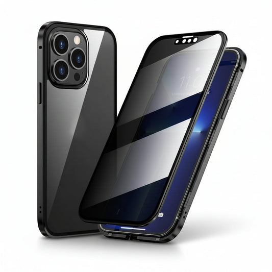 Privacy Phone Case – Anti-Spy Screen, 360° Tempered Glass & Metal Frame