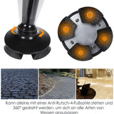 Folding Walking Cane – Height-Adjustable 86-97cm, LED Light & Alarm