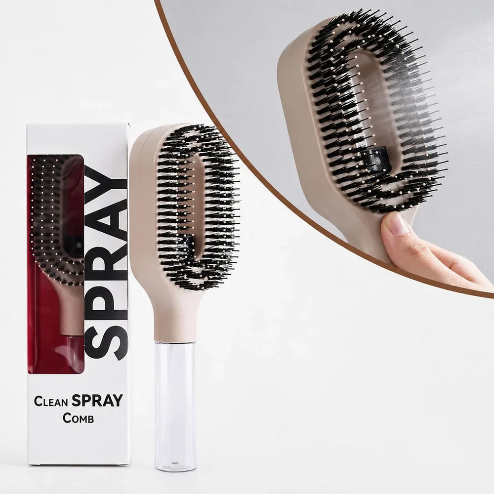 2-in-1 Spray Hair Brush – 50ml Mist Reservoir, Nylon Bristles & 5 Colors