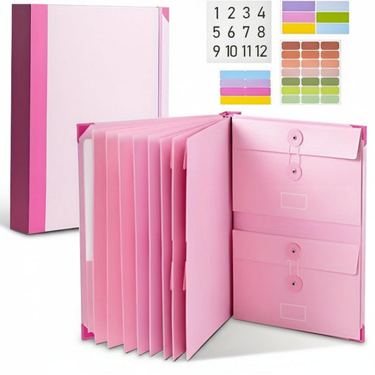 Document Binder Organizer – Pink, Folder Kit & Home Records