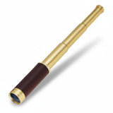 Monocular Telescope Compact Brass Leather Handheld Zoom Scope