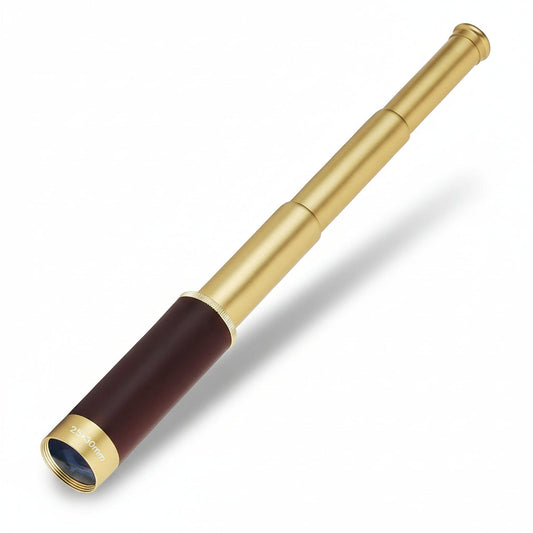 Monocular Telescope – Compact, Brass & Leather
