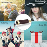 Monocular Telescope Compact Brass Leather Handheld Zoom Scope