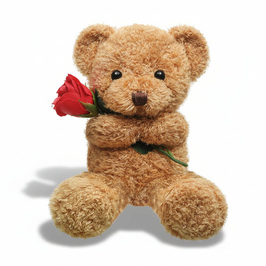 Plush Rose Bear – Soft Stuffed Animal, Valentine Gift & Multiple Sizes