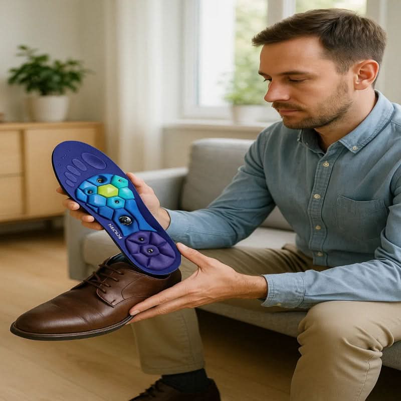Magnetic Acupressure Insoles – Bio-Stimulation Nodes, Trimmable EVA & Unisex Sizes