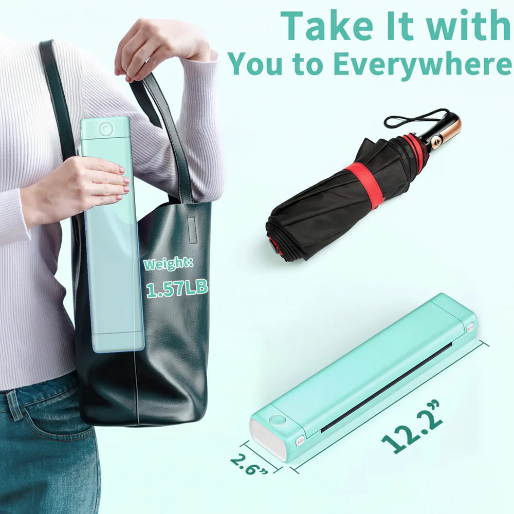 Portable Thermal Printer Wireless Bluetooth Compact Paper Printer