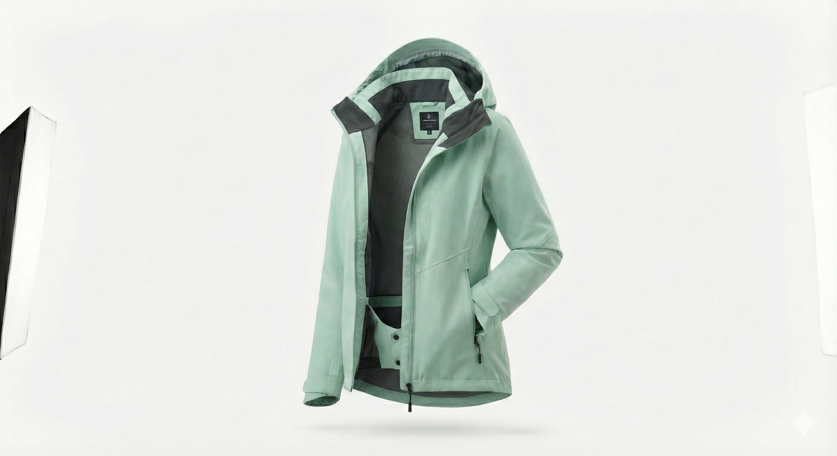 Hooded Lightweight Jacket with Long Sleeves and Clean Back Design