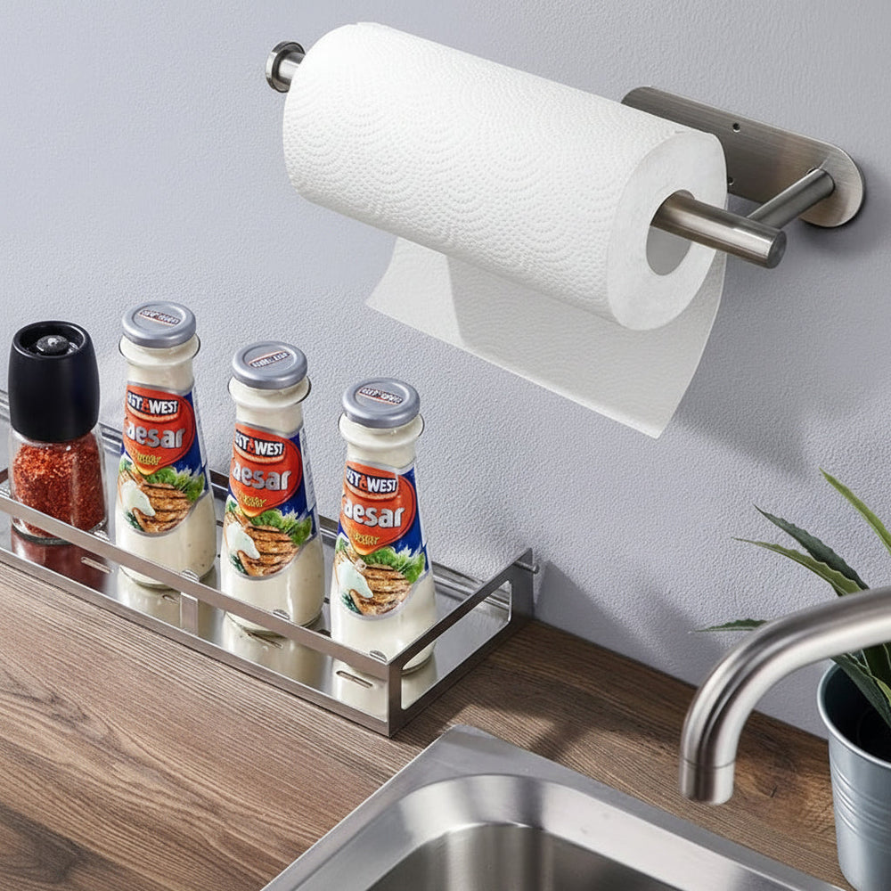 Paper Towel Holder Under Cabinet Black Stainless Steel