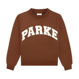 Enhanced Product Title: "Varsity Mockneck Sweatshirt - Mocha with Cloud Letter Design | Trendy Casual Wear" 

This title includes relevant keywords for better visibility while clearly describing the product.