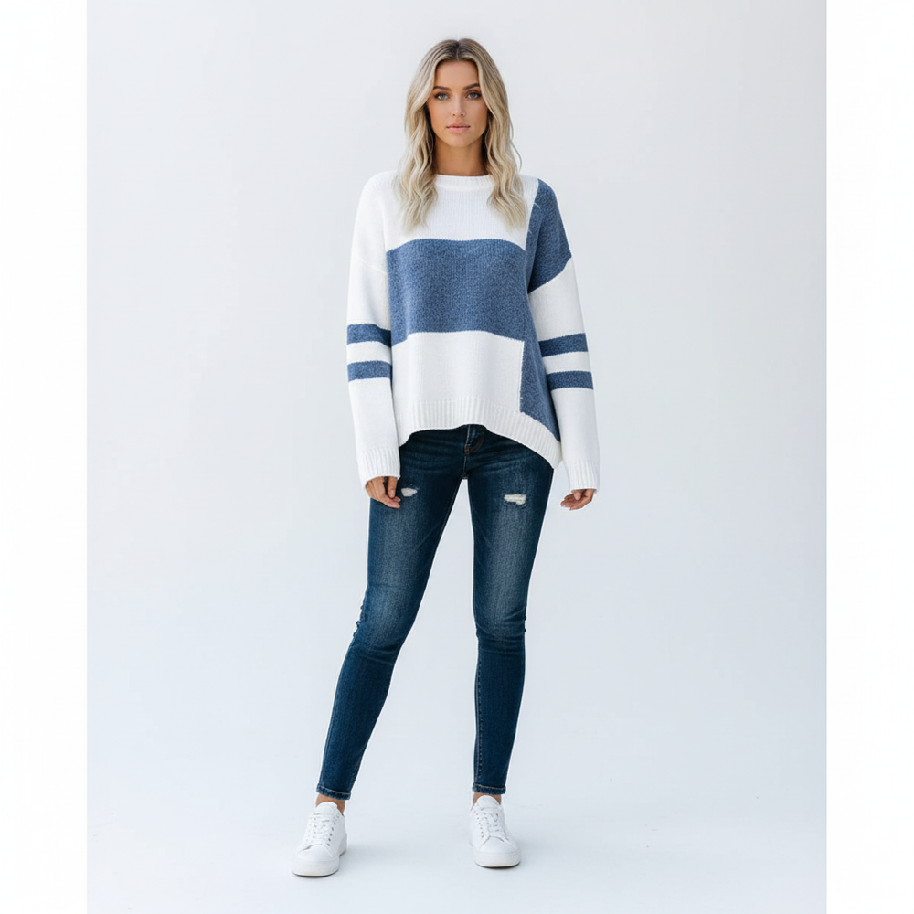 Patchwork Design Sweater - Helena