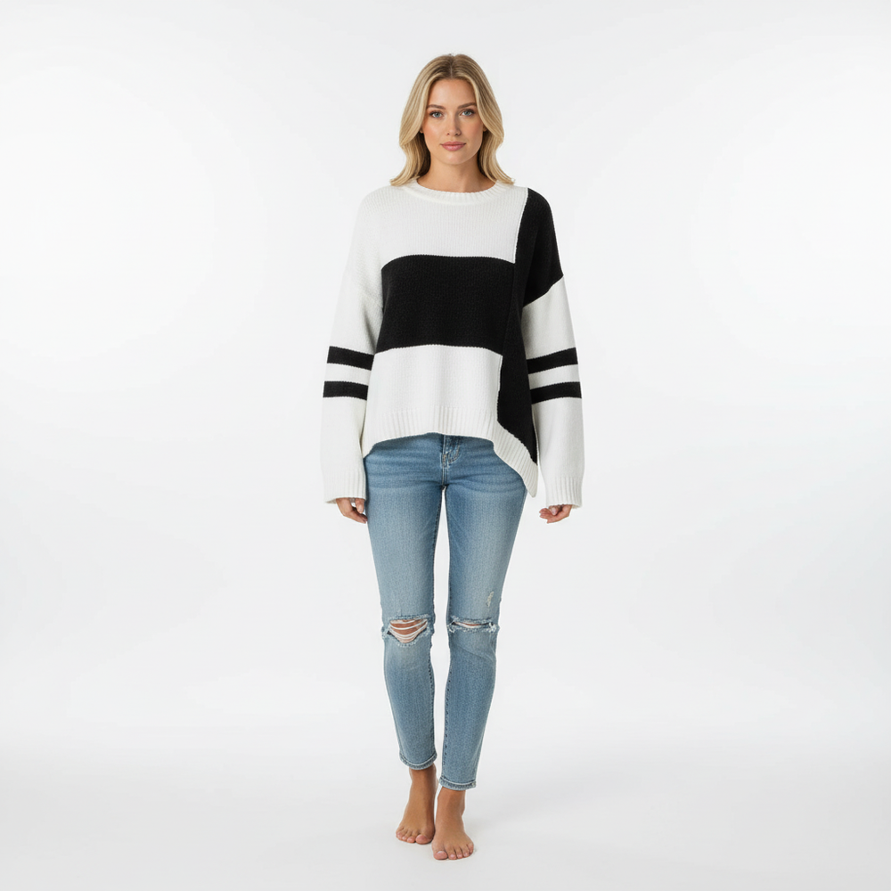 Patchwork Design Sweater - Helena
