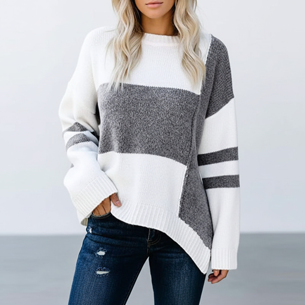 Patchwork Design Sweater - Helena