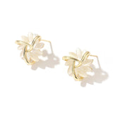 Amara Round Opal Flower Stud Earrings