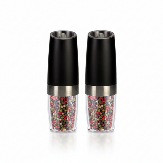 Salt & Pepper Grinder Set – Electric Gravity, Adjustable Coarseness & LED Light