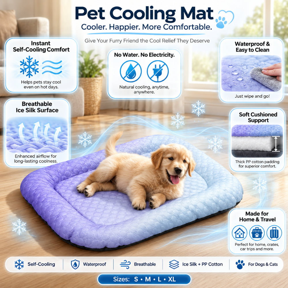 Self-Cooling Pet Mat – Waterproof, Breathable & Multi-Size Design
