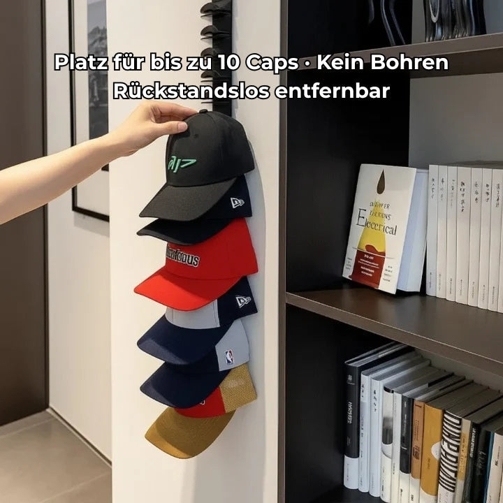 Wall-Mounted Cap Organizer – Store 10 Caps Neatly, No More Crushed Brims!