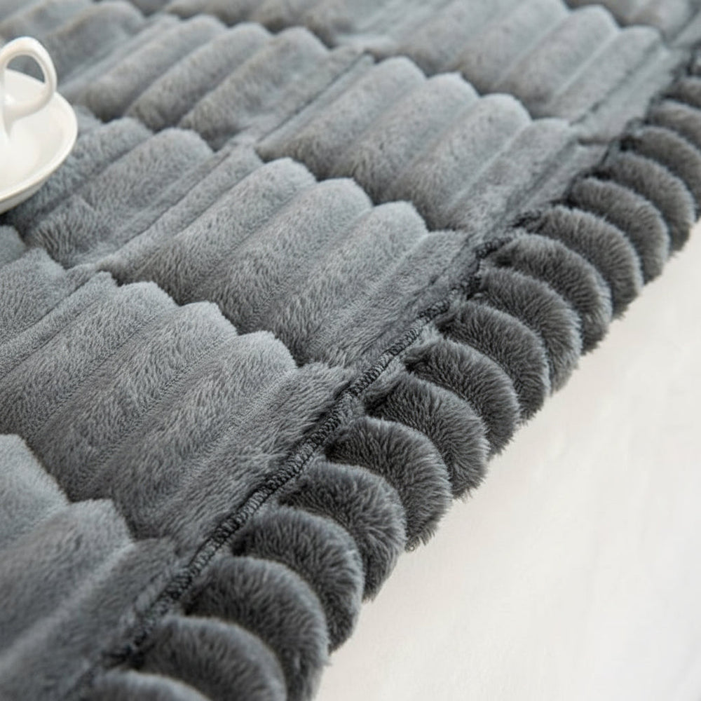 Plush Couch Cover Pleated Edges Sofa Protection Comfort