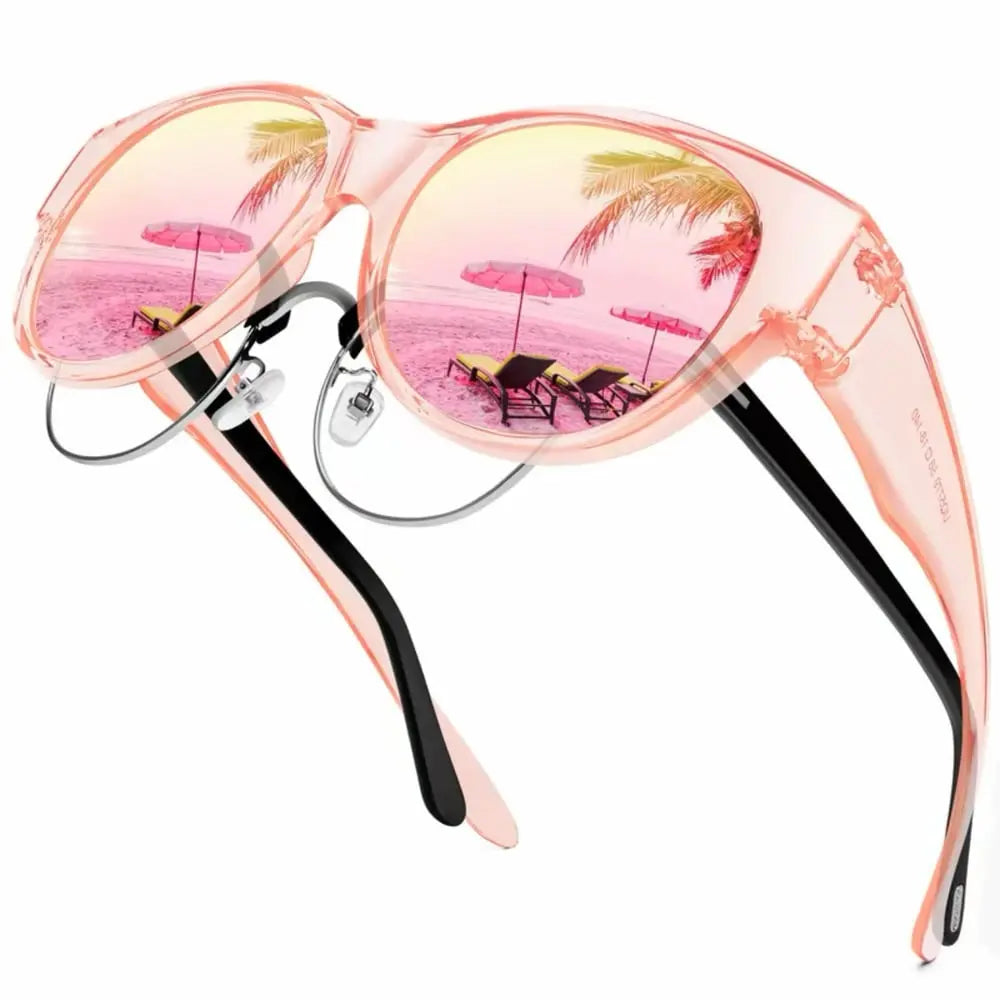 Women's Fit-Over Clip-On Sunglasses – Polarized UV400, TR90 Frame & Cat-Eye Design