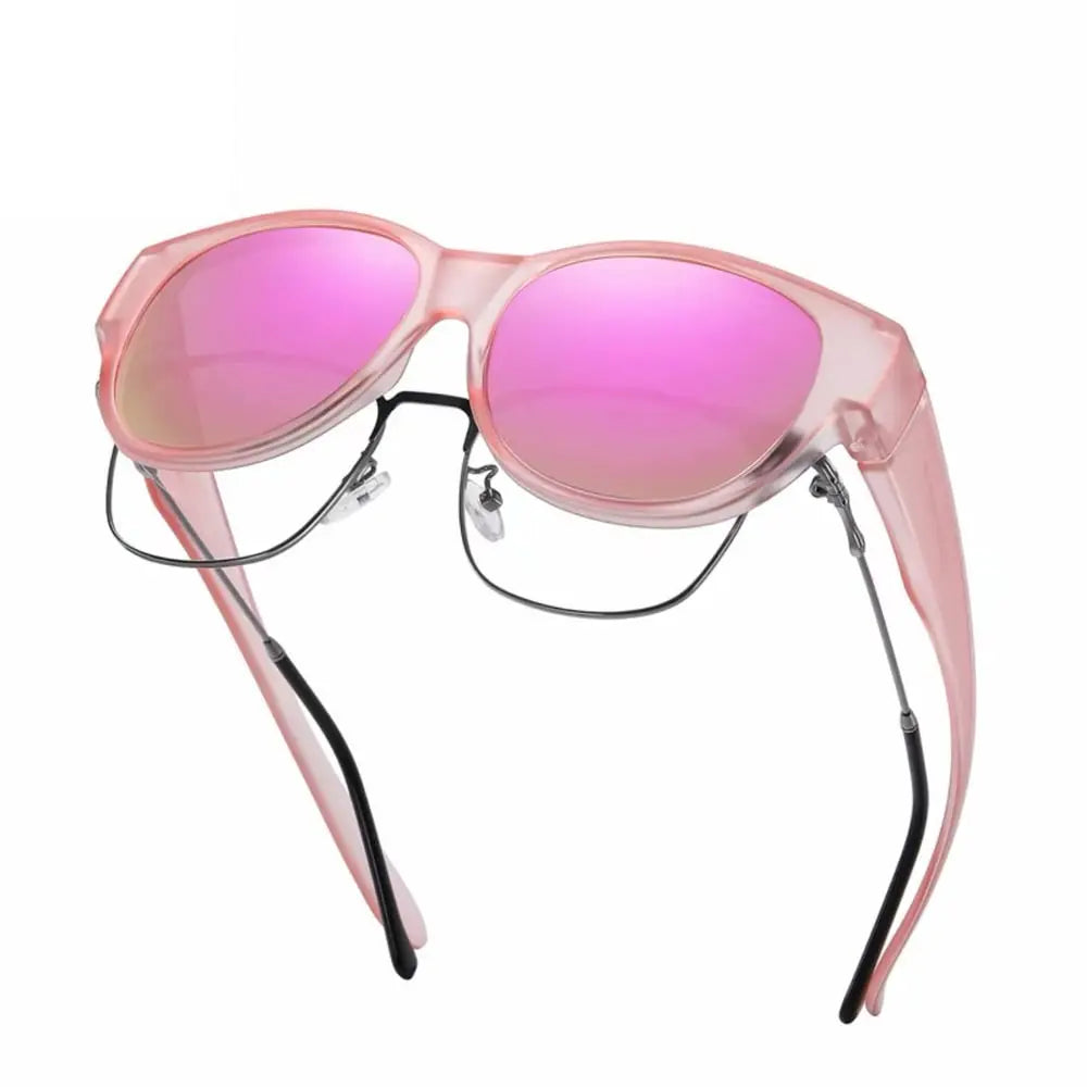 Women's Fit-Over Clip-On Sunglasses – Polarized UV400, TR90 Frame & Cat-Eye Design