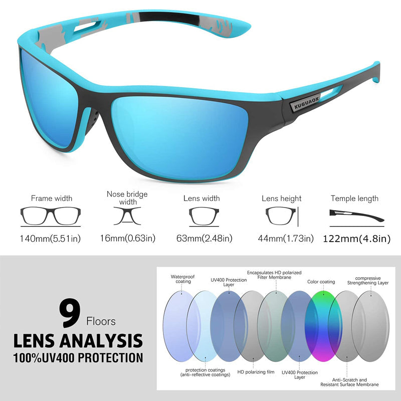 Unisex Sports Sunglasses – Polarized Photochromic TAC Lenses, TR90 Frame & UV400