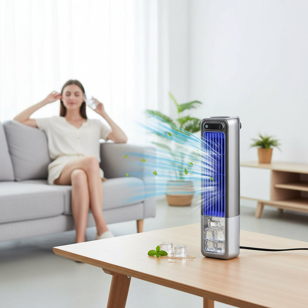Portable Fan Tower Cooling Compact Desk Adjustable Desktop