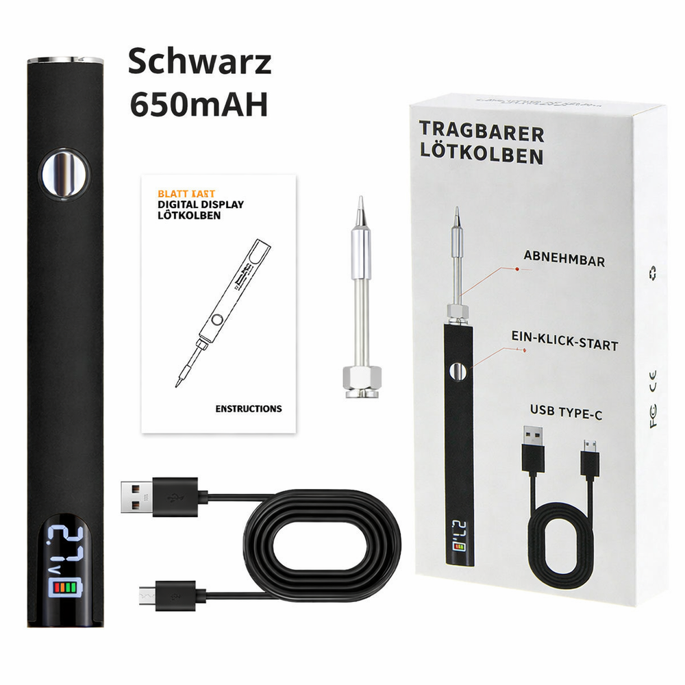 USB Digital Soldering Iron with LCD Display - Adjustable Temperature & Fast Heating