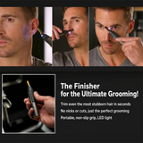 Precision Nose & Ear Trimmer – LED Light, Titanium-Coated Steel Blade & AA-Powered