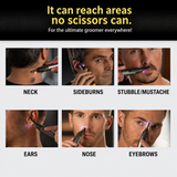 Precision Nose & Ear Trimmer – LED Light, Titanium-Coated Steel Blade & AA-Powered