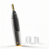 Precision Nose & Ear Trimmer – LED Light, Titanium-Coated Steel Blade & AA-Powered