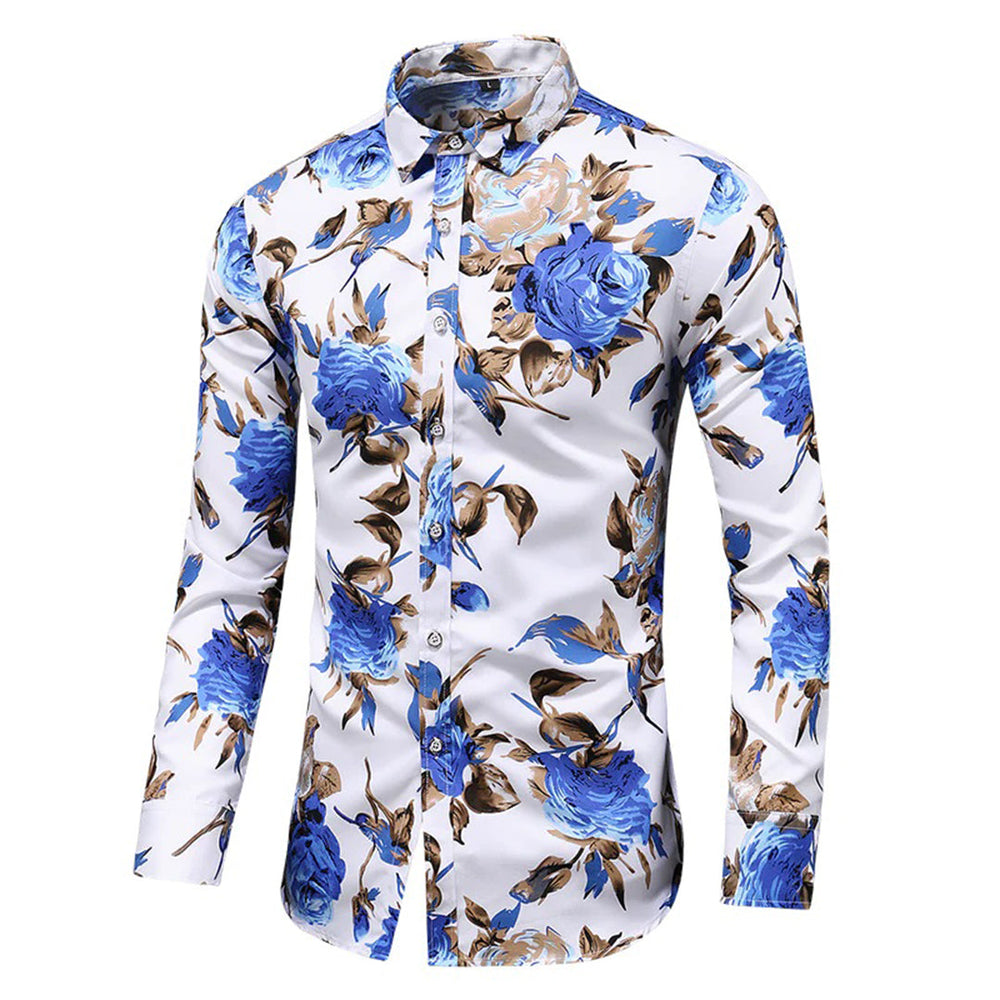 Finn floral pattern shirt - Blue