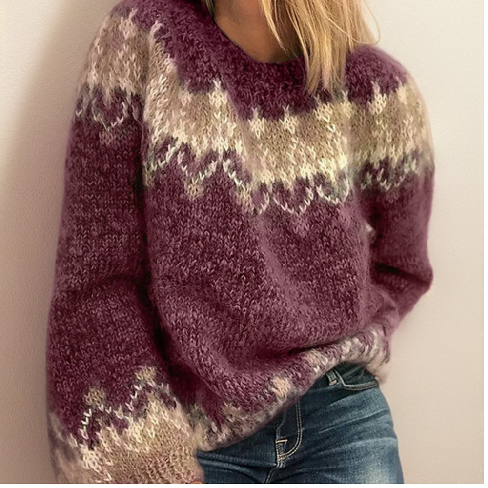 Isabelle Jacquard Pullover – Eleganter & Bequemer Damenpullover für Stil und Komfort