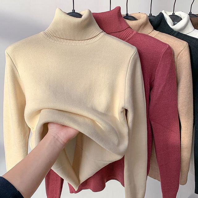 Enhanced Product Title: "Leonie Women's Beige Turtleneck Sweater with Cozy Fleece Lining - Stylish & Warm Knit Pullover" 

This title includes relevant keywords while emphasizing the product's features and appeal.