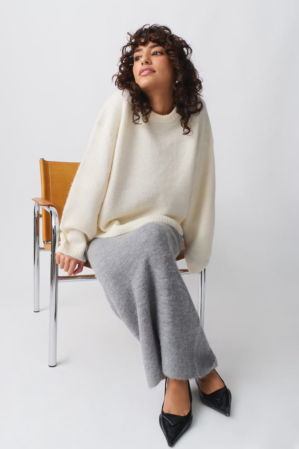 Women's Balloon-Sleeve Sweater – Relaxed Fit