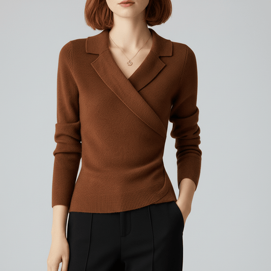 Women's Draped V-Neck Sweater