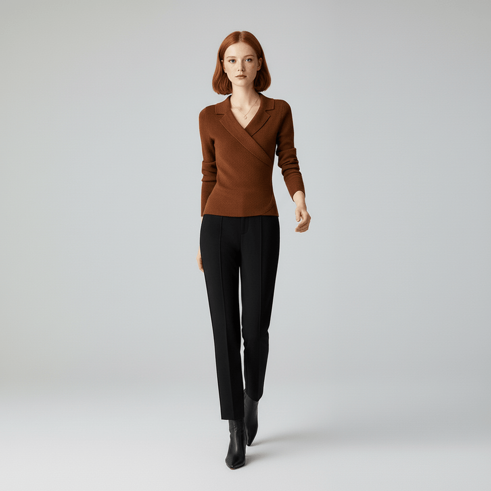 Women's Draped V-Neck Sweater