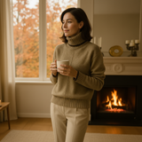 Sweater with Stand-Up Collar - Alina