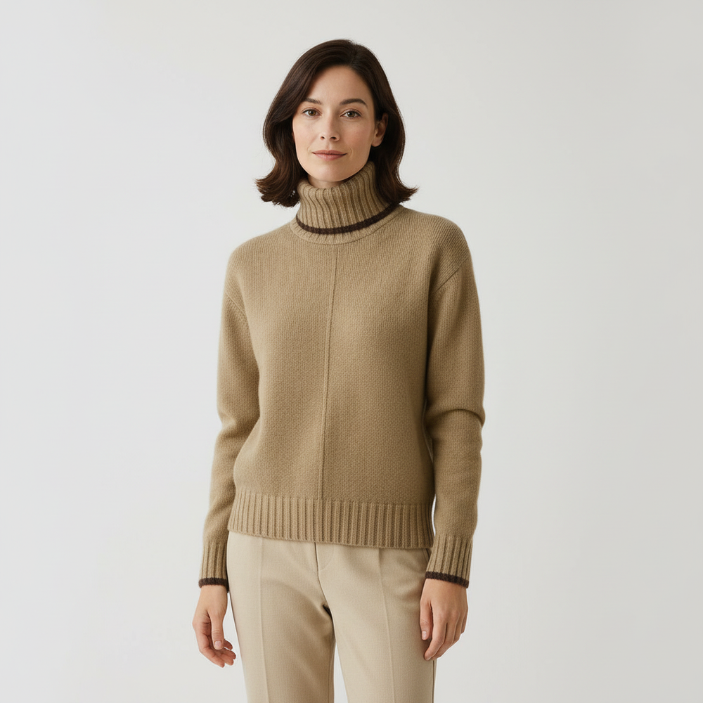 Sweater with Stand-Up Collar - Alina
