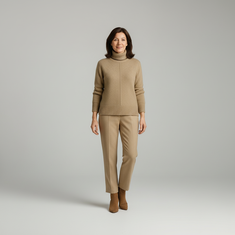Sweater with Stand-Up Collar - Alina